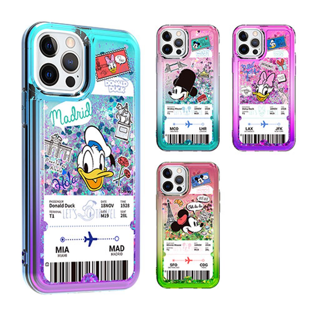 [S2B] Disney City Travel Bling Aqua Case-Sparkling Glitter, Glitter Case, Jelly Case, Disney Case-Made in Korea